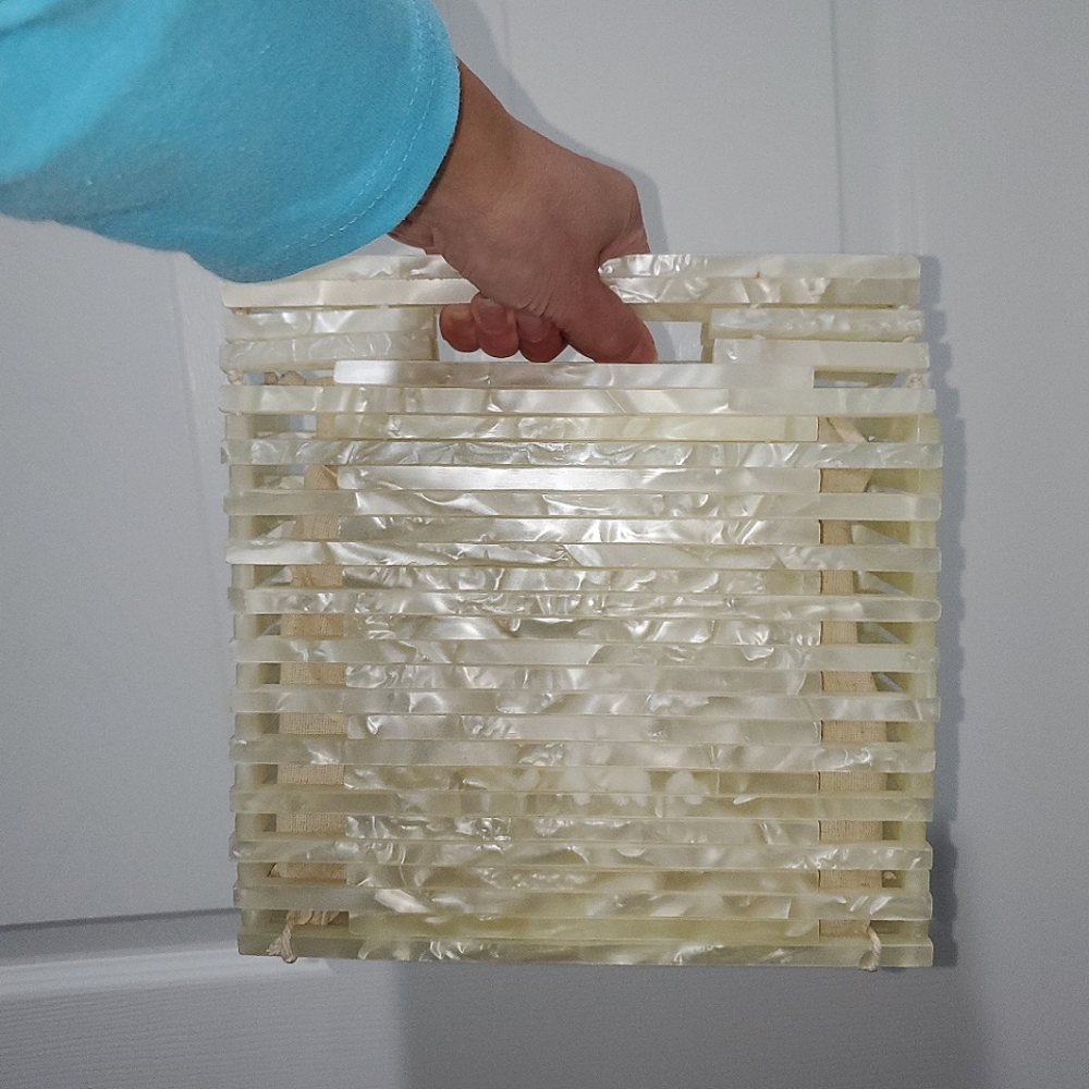 New ZARA TOTE BAG Ivory Color Fabric With Drawstring Inside The Shell